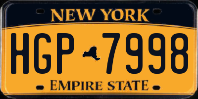 NY license plate HGP7998