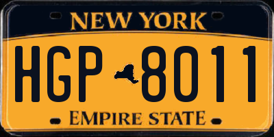 NY license plate HGP8011