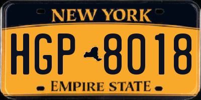 NY license plate HGP8018