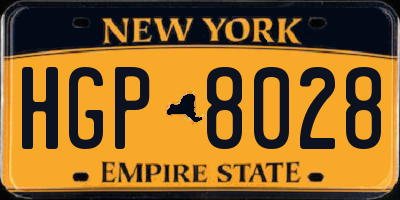 NY license plate HGP8028