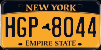 NY license plate HGP8044