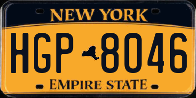 NY license plate HGP8046