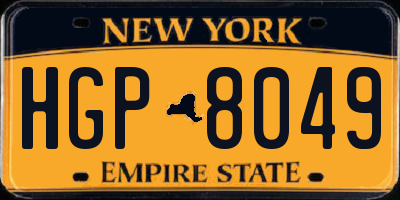 NY license plate HGP8049