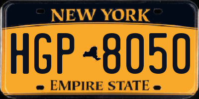 NY license plate HGP8050