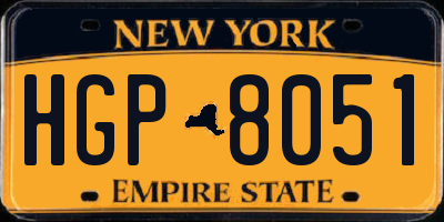 NY license plate HGP8051