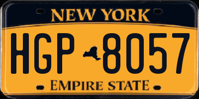 NY license plate HGP8057