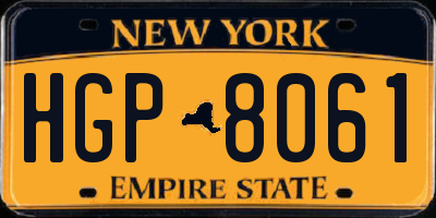 NY license plate HGP8061