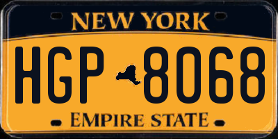 NY license plate HGP8068