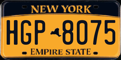 NY license plate HGP8075