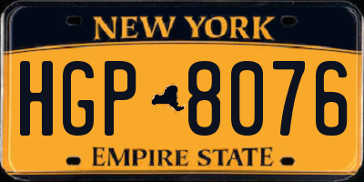 NY license plate HGP8076