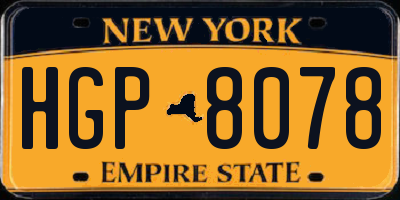 NY license plate HGP8078