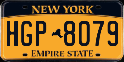 NY license plate HGP8079