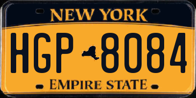 NY license plate HGP8084