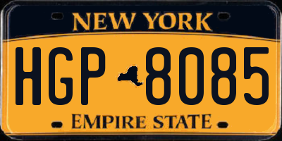 NY license plate HGP8085