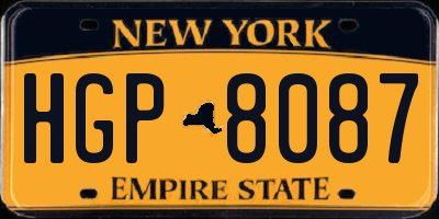 NY license plate HGP8087