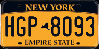 NY license plate HGP8093