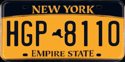 NY license plate HGP8110