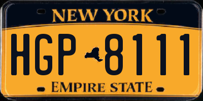 NY license plate HGP8111