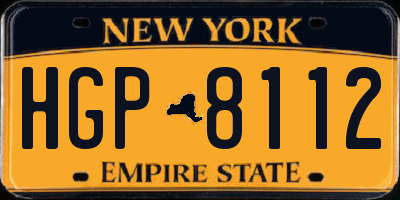 NY license plate HGP8112