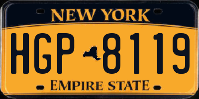 NY license plate HGP8119