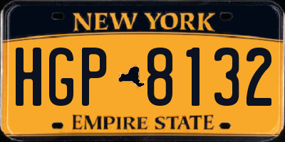 NY license plate HGP8132