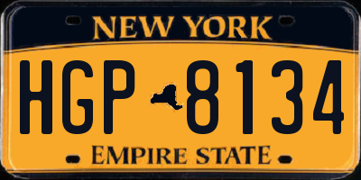 NY license plate HGP8134