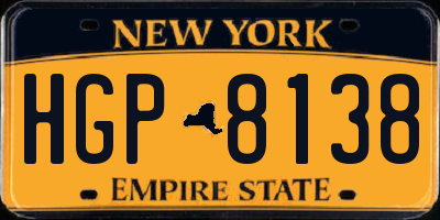 NY license plate HGP8138