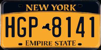 NY license plate HGP8141