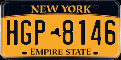 NY license plate HGP8146