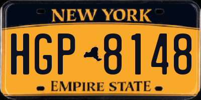 NY license plate HGP8148