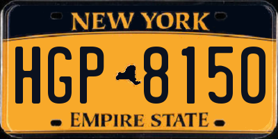 NY license plate HGP8150