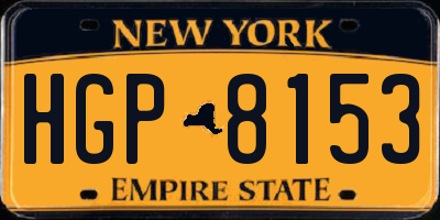 NY license plate HGP8153