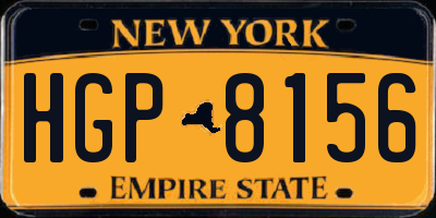 NY license plate HGP8156