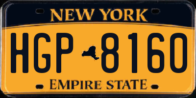 NY license plate HGP8160