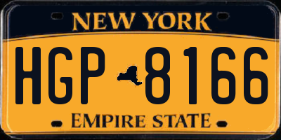 NY license plate HGP8166