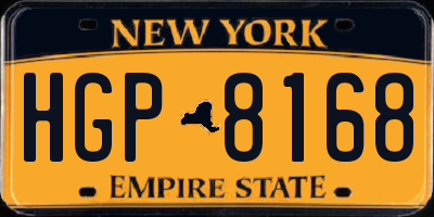 NY license plate HGP8168