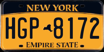 NY license plate HGP8172