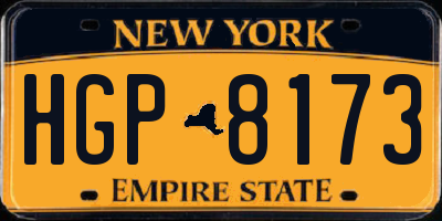 NY license plate HGP8173