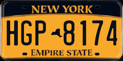 NY license plate HGP8174