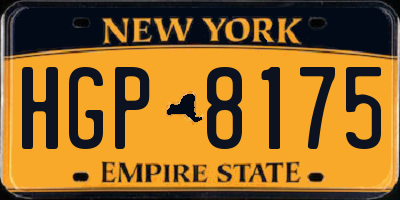 NY license plate HGP8175