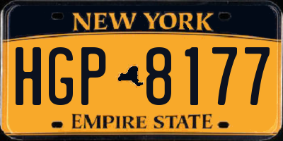 NY license plate HGP8177