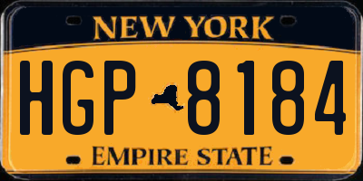 NY license plate HGP8184