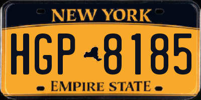 NY license plate HGP8185