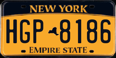 NY license plate HGP8186