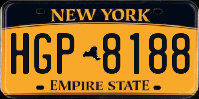 NY license plate HGP8188