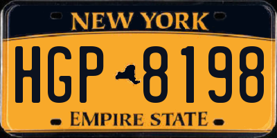 NY license plate HGP8198