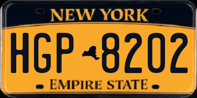 NY license plate HGP8202