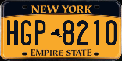 NY license plate HGP8210