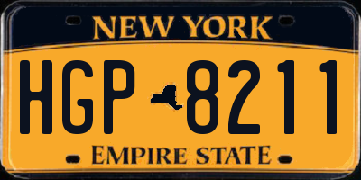 NY license plate HGP8211