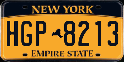 NY license plate HGP8213